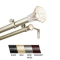 Central Design Flora 1 in. Double Curtain Rod, 120-170 in. - Gold CE437026